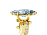 Yellow gold Fancy Blue Marquise  Solitaire Twist Band with Pavé Accents and Four-Prong Setting_37