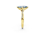 Yellow gold Fancy Blue Marquise  Solitaire Twist Band with Pavé Diamonds and Four-Prong Setting_55