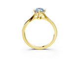 Yellow gold Fancy Blue Marquise  Solitaire Twist Band with Pavé Diamonds and Four-Prong Setting_56