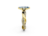 Yellow gold Fancy Blue Marquise  Solitaire Twist Band with Pave Prong Setting_49