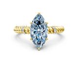 Yellow gold Fancy Blue Marquise  Solitaire Twisted Band Prong Set Engagement Ring_61