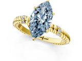 Yellow gold Fancy Blue Marquise  Solitaire Twisted Band Prong Set Engagement Ring_62