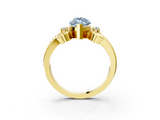 Yellow gold Fancy Blue Marquise  Solitaire Twisted Band Scroll Prong Ring_36