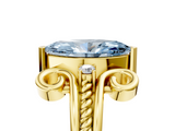 Yellow gold Fancy Blue Marquise  Solitaire Twisted Band Scroll Prong Ring_38