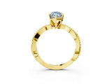 Yellow gold Fancy Blue Marquise  Solitaire Twisted Band with Bead Prong Setting_281