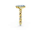Yellow gold Fancy Blue Marquise  Solitaire Twisted Band with Pavé Accents and Four-Prong Setting_22