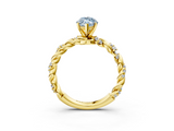 Yellow gold Fancy Blue Marquise  Solitaire Twisted Band with Pavé Accents and Four-Prong Setting_23