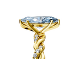 Yellow gold Fancy Blue Marquise  Solitaire Twisted Band with Pavé Accents and Four-Prong Setting_25