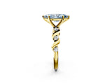 Yellow gold Fancy Blue Marquise  Solitaire Twisted Band with Prong Setting 2