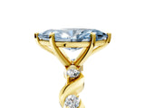 Yellow gold Fancy Blue Marquise  Solitaire Twisted Band with Prong Setting 5