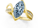 Yellow gold Fancy Blue Marquise  Solitaire Twisted Band with Prong Setting_4