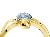 Yellow gold Fancy Blue Marquise  Solitaire Twisted Band with Prong Setting_7