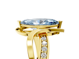 Yellow gold Fancy Blue Marquise  Solitaire Twisted Band with Prong Setting_8