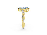 Yellow gold Fancy Blue Marquise  Solitaire Twisted Pave Diamond Ring with Four-Prong Setting_14