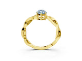 Yellow gold Fancy Blue Marquise  Solitaire Twisted Pave Diamond Ring with Four-Prong Setting_145