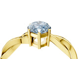 Yellow gold Fancy Blue Marquise  Solitaire Twisted Pave Diamond Ring with Four-Prong Setting_146