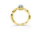 Yellow gold Fancy Blue Marquise  Solitaire Twisted Pave Diamond Ring with Four-Prong Setting_15