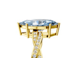 Yellow gold Fancy Blue Marquise  Solitaire Twisted Pave Diamond Ring with Four-Prong Setting_17