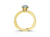 Yellow gold Fancy Blue Marquise  Solitaire with Pavé Band and Four-Prong Setting_347