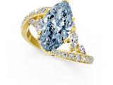 Yellow gold Fancy Blue Marquise  Solitaire with Pavé Twist Band and Four-Prong Setting_61