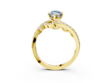 Yellow gold Fancy Blue Marquise  Solitaire with Pavé Twist Band and Four-Prong Setting_63