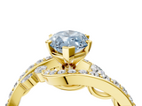 Yellow gold Fancy Blue Marquise  Solitaire with Pavé Twist Band and Four-Prong Setting_64
