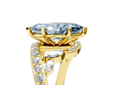 Yellow gold Fancy Blue Marquise  Solitaire with Pavé Twist Band and Four-Prong Setting_65