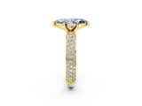 Yellow gold Fancy Blue Marquise  Solitaire with Pave Band and Four-Prong Setting_5