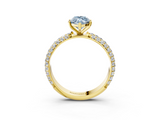 Yellow gold Fancy Blue Marquise  Solitaire with Pave Band and Four-Prong Setting_6