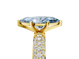 Yellow gold Fancy Blue Marquise  Solitaire with Pave Band and Four-Prong Setting_8