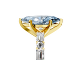 Yellow gold Fancy Blue Marquise  Solitaire with Side Baguettes and Channel Set Band_72