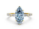 Yellow gold Fancy Blue Marquise  Solitaire with Side Stones on a Pavé Band and Four-Prong Setting_23