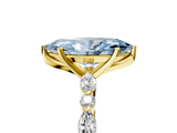 Yellow gold Fancy Blue Marquise  Solitaire with Side Stones on a Pavé Band and Four-Prong Setting_28