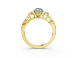 Yellow gold Fancy Blue Marquise  Three-Stone Diamond Ring with Pavé Split Shank and Four-Prong Setting_65