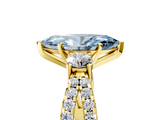 Yellow gold Fancy Blue Marquise  Three-Stone Diamond Ring with Pavé Split Shank and Four-Prong Setting_67