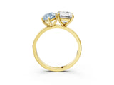Yellow gold Fancy Blue Marquise  and Emerald Cut Toi Moi Ring with Prong Setting_48