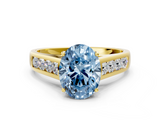 Yellow gold Fancy Blue Oval  Brilliant Channel-Set Solitaire Ring with Four-Prong Setting_21