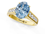 Yellow gold Fancy Blue Oval  Brilliant Channel-Set Solitaire Ring with Four-Prong Setting_22