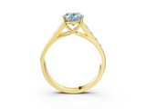 Yellow gold Fancy Blue Oval  Brilliant Channel-Set Solitaire Ring with Four-Prong Setting_24