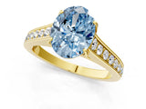 Yellow gold Fancy Blue Oval  Brilliant Cut Diamond Engagement Ring with Pavé Band and Four-Prong Setting_50