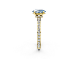 Yellow gold Fancy Blue Oval  Brilliant Pavé Band Solitaire with Four-Prong Setting_43