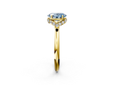 Yellow gold Fancy Blue Oval  Brilliant Solitaire Engagement Ring with Six-Prong Setting and Classic Band_22