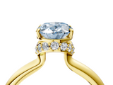 Yellow gold Fancy Blue Oval  Brilliant Solitaire Engagement Ring with Six-Prong Setting and Classic Band_24