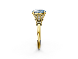 Yellow gold Fancy Blue Oval  Brilliant Solitaire with Pave Band and Four-Prong Setting_22