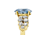 Yellow gold Fancy Blue Oval  Cluster Diamond Engagement Ring with Pavé Band and Four-Prong Setting_53