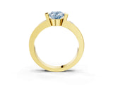 Yellow gold Fancy Blue Oval Cut Brilliant Channel-Set Diamond Ring with Bezel Prong Setting_3
