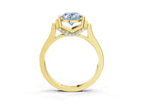 Yellow gold Fancy Blue Oval Cut Brilliant Solitaire Diamond Ring with Channel Set Band and Bar Prong Setting_3