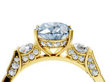 Yellow gold Fancy Blue Oval Cut Brilliant Three-Stone Pave Band with Four-Prong Setting_10
