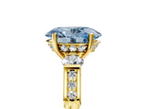 Yellow gold Fancy Blue Oval Cut Brilliant Three-Stone Pave Band with Four-Prong Setting_11
