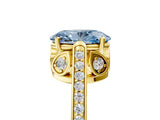 Yellow gold Fancy Blue Oval  Cut Cathedral Pave Diamond Engagement Ring with Six-Prong Setting_38